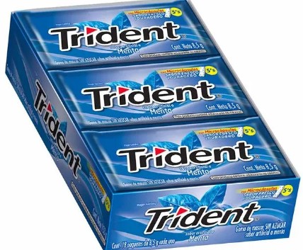 chicle trident azul x unidad