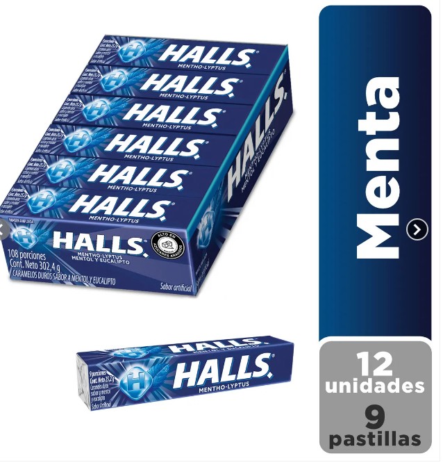 halls mentol barra unidad