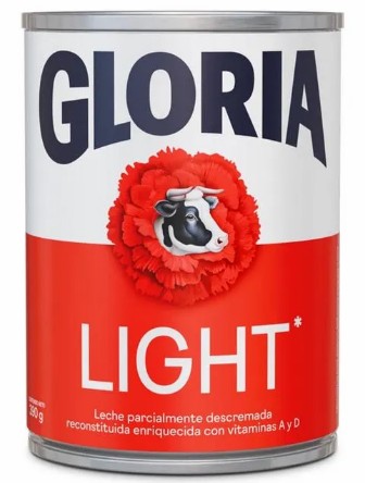 leche gloria light roja grande 390 gr unidad