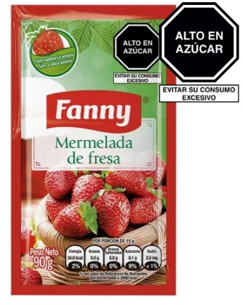 mermelada fresa sachet 90 g.